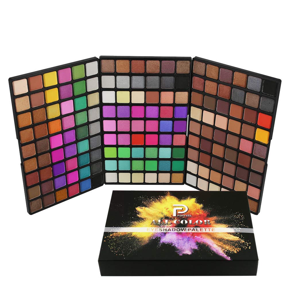 162 Colors Hightlight Eyeshadow Palette Makeup Gift Set, Pure Vie Professional Long Lasting Waterproof Matte Highly Pigments Shiny Shimmers Glitter Makeup Palette Colorful Cosmetic Eye Shadow Pallet