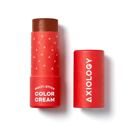 Axiology Multi Stick Color Cream For Eyes, Lips, Cheeks Flirtatious & Creamy Glide Hydrating Blush Face Sticks Contour & Highlight All Day Wear Vegan Makeup with Oils, Butter, Antioxidants (Elusive)