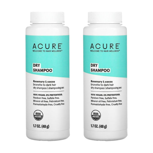 ACURE Acure Dry Shampoo, Brunette to Dark Hair, Rosemary & Cocoa, 1.7 oz (58 g) (Pack of 2)